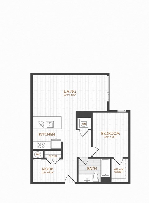 a floor plan of a house with a bedroom and a living room